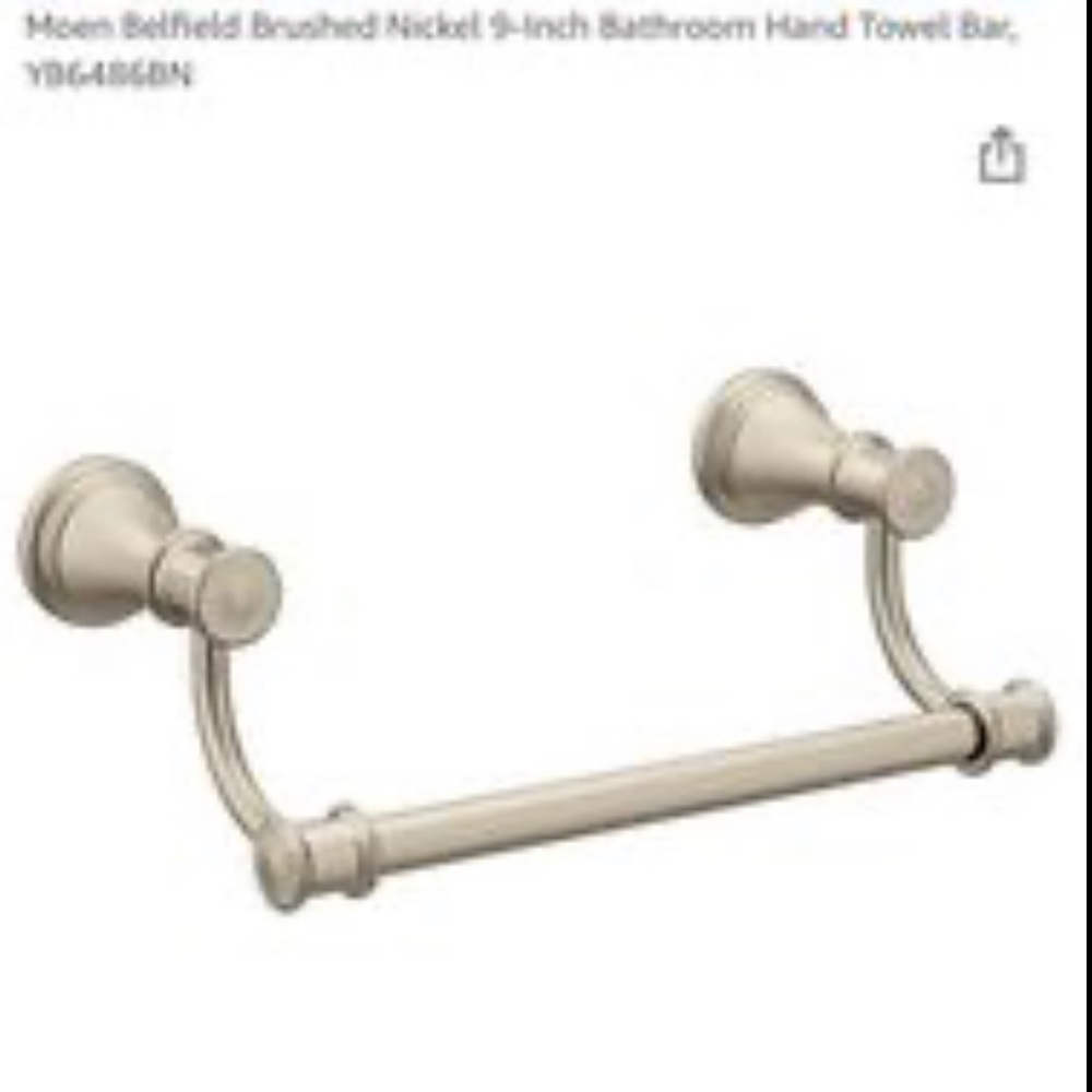 MOEN BELFIELD SET of 2 ~ 9-Inch Hand Towel Bar Brushed Nickel BRAND NEW IN BOXES